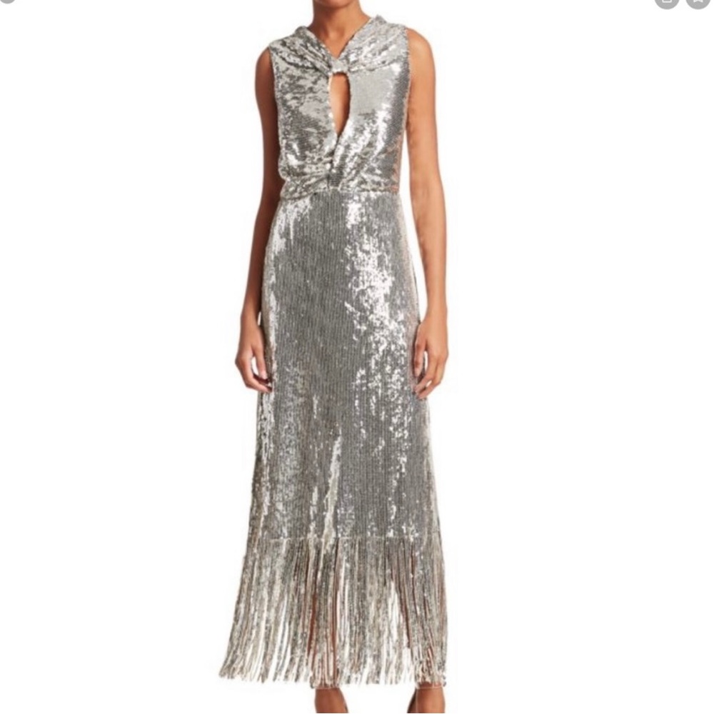 Rachel Comey silver sequin fringe dress